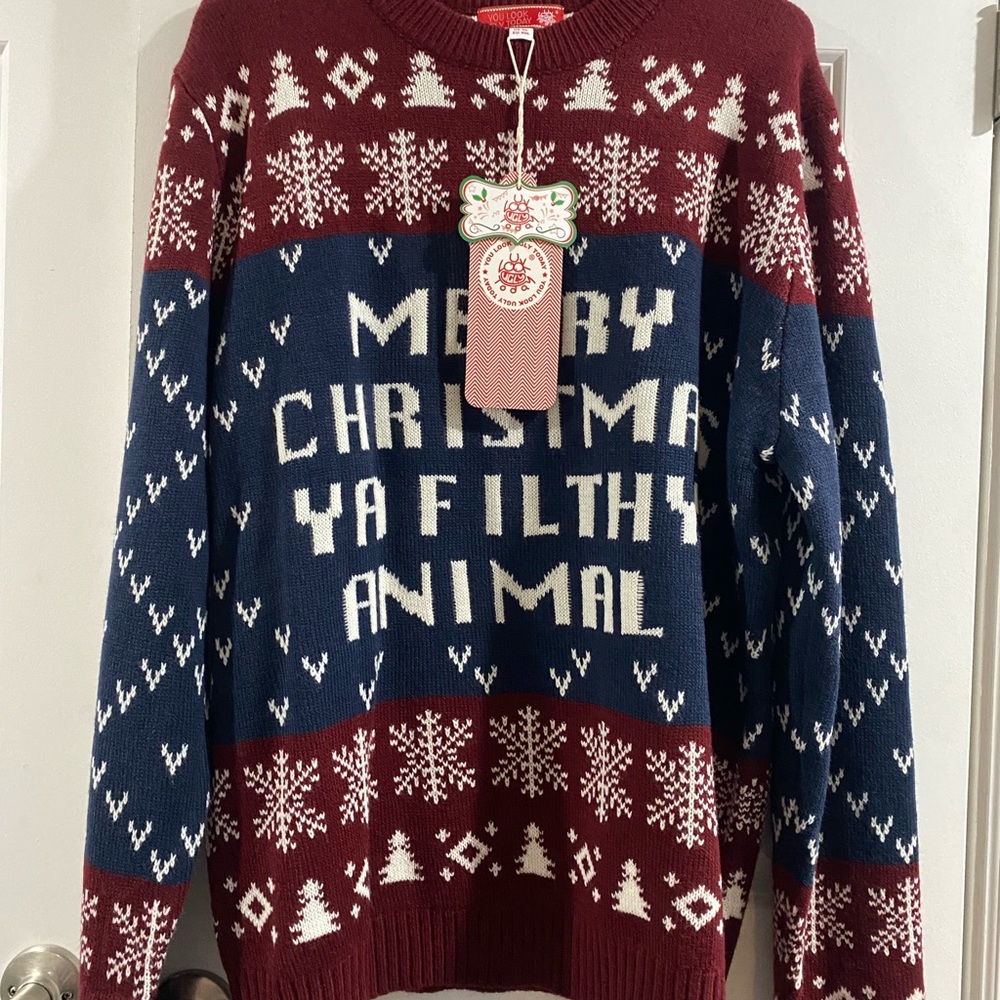 Festive Christmas Sweater - Red and Blue
